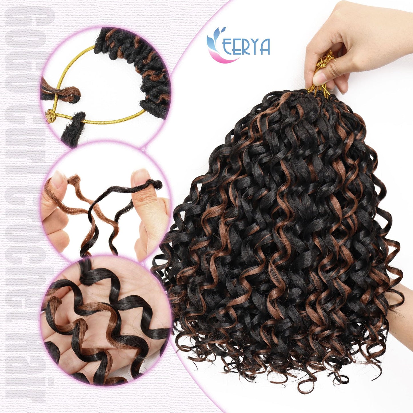 7 Packs GoGo Curl Crochet Hair 10 Inch Short Curly Crochet Hair for Women Water Wave Beach Curl Deep Twist Crochet Braids Synthetic Braiding Hair Beauty and Personal Care EERYA
