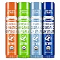 Dr. Bronner's - Organic Lip Balm Variety Peppermint, Orange Ginger, Naked, Lemon Lime) - Made with Organic Beeswax and Avocado Oil, For Dry Lips