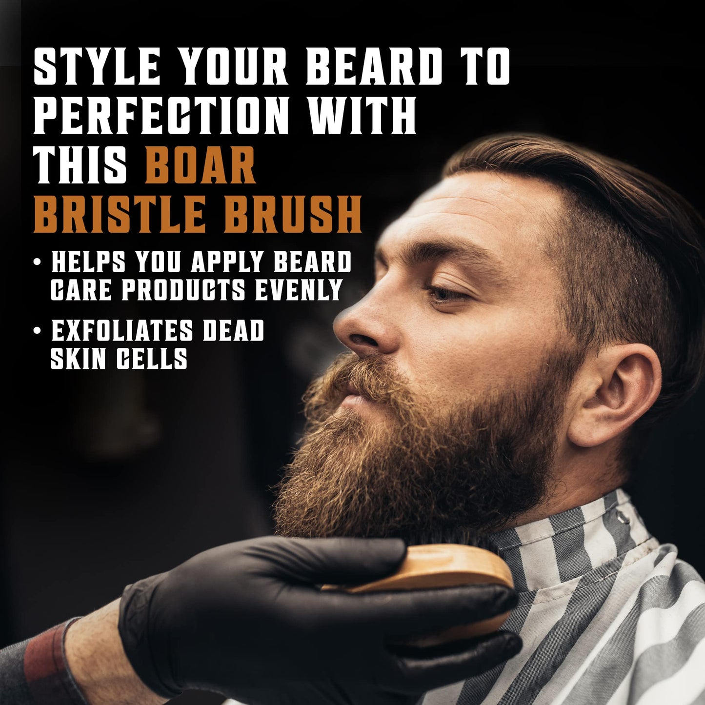 Viking Revolution Beard Comb & Beard Brush Set for Men -- Natural Boar Bristle Brush and Dual Action Pear Wood Comb w/Velvet Travel Pouch - Great