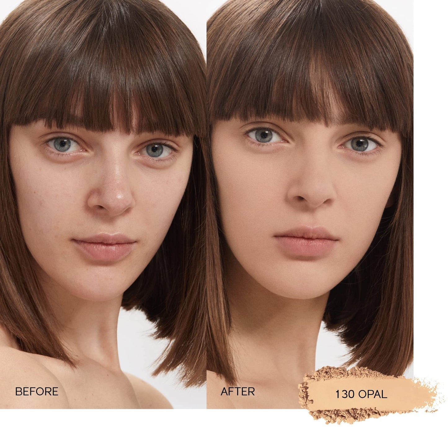 Shiseido Synchro Skin Self-Refreshing Custom Finish Powder Foundation - 24-Hour Sheer-to-Medium Buildable Coverage with Shine Control - Smudge Proof & Non-Comedogenic - Opal 130