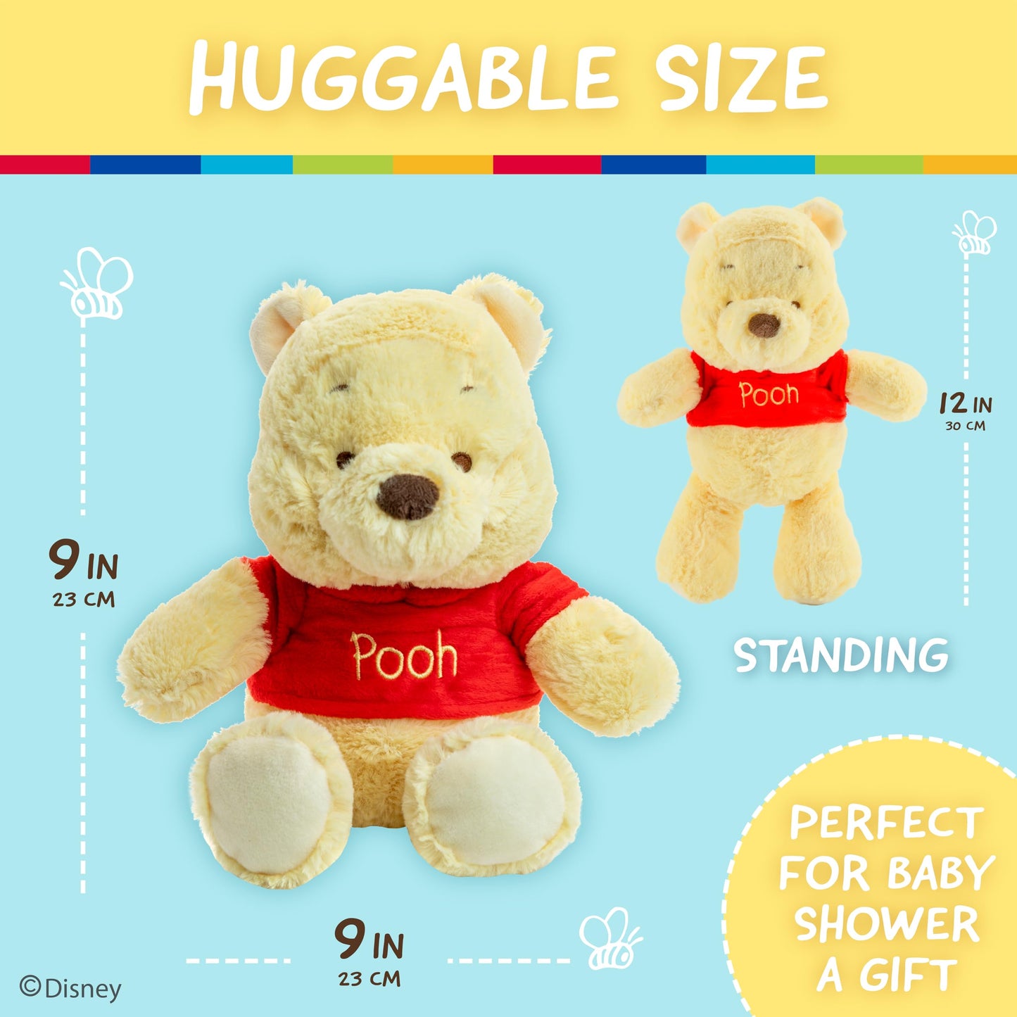Kids Preferred Disney Baby Winnie the Pooh and Friends Stuffed Animal with Jingle and Crinkle, Pooh 12”