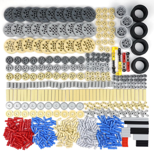 Gears and Wheels Axles Kits Sets, Compatible with Technical Parts Pieces, 652pcs Car Bulk Parts Engine Kit Building Blocks Accessories Children Toys
