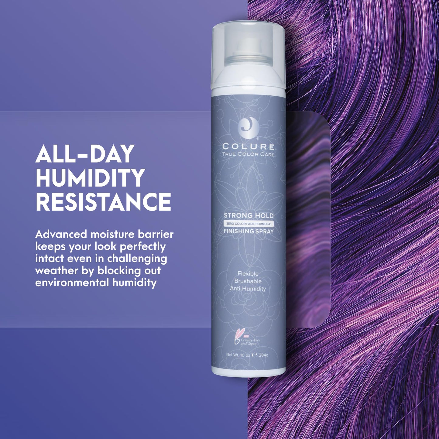 COLURE Strong Hold Finishing Spray 10 oz - Firm Flexible Professional Hairbrushable Hairspray with Humidity Resistance