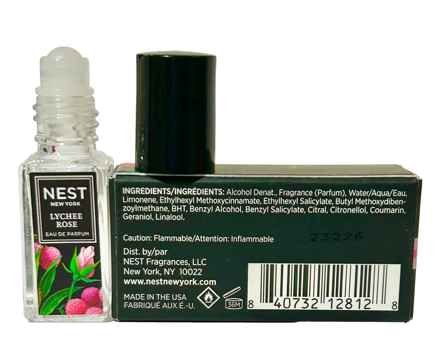 Nest LYCHEE ROSE Rollerball Women EDP Perfume (Mini/Small/Travel Size Parfum) 0.1oz/3mL - 8128