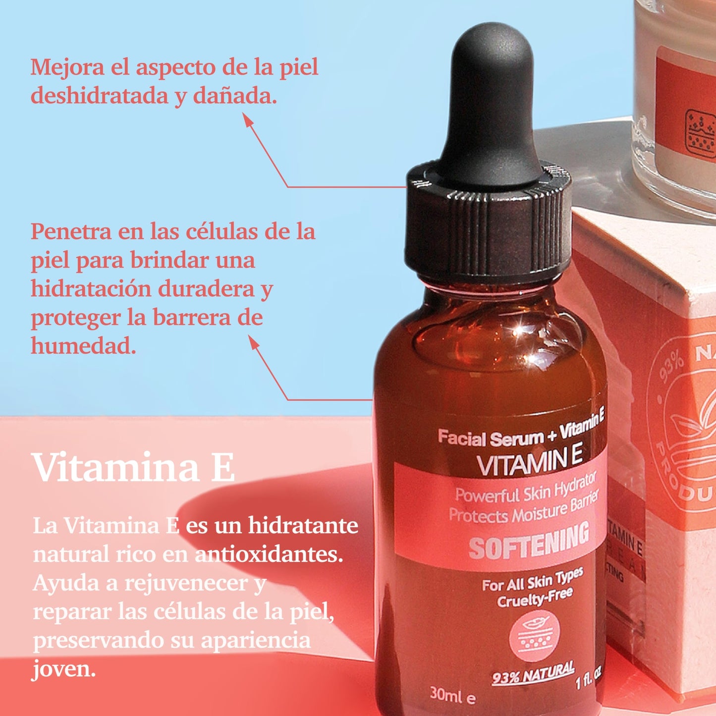 Purifect Softening Vitamin E Facial Serum for Dry Skin - Protects Moisture Barrier, Hydrating & Softening, Antioxidant Support, Enriched with Rose