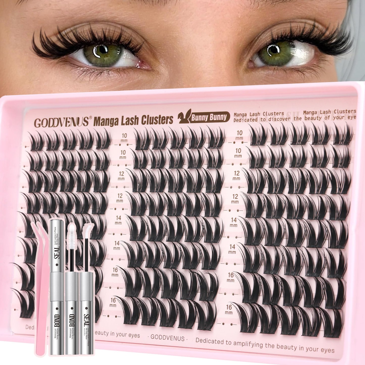 Goddvenus Manga Lash Clusters Kit Natural 280Pcs Cluster Eyelash Extensions Kit Wispy Anime Eyelash Clusters Fairy Fluffy DIY Individual Lash Beauty and Personal Care Goddvenus Default Title