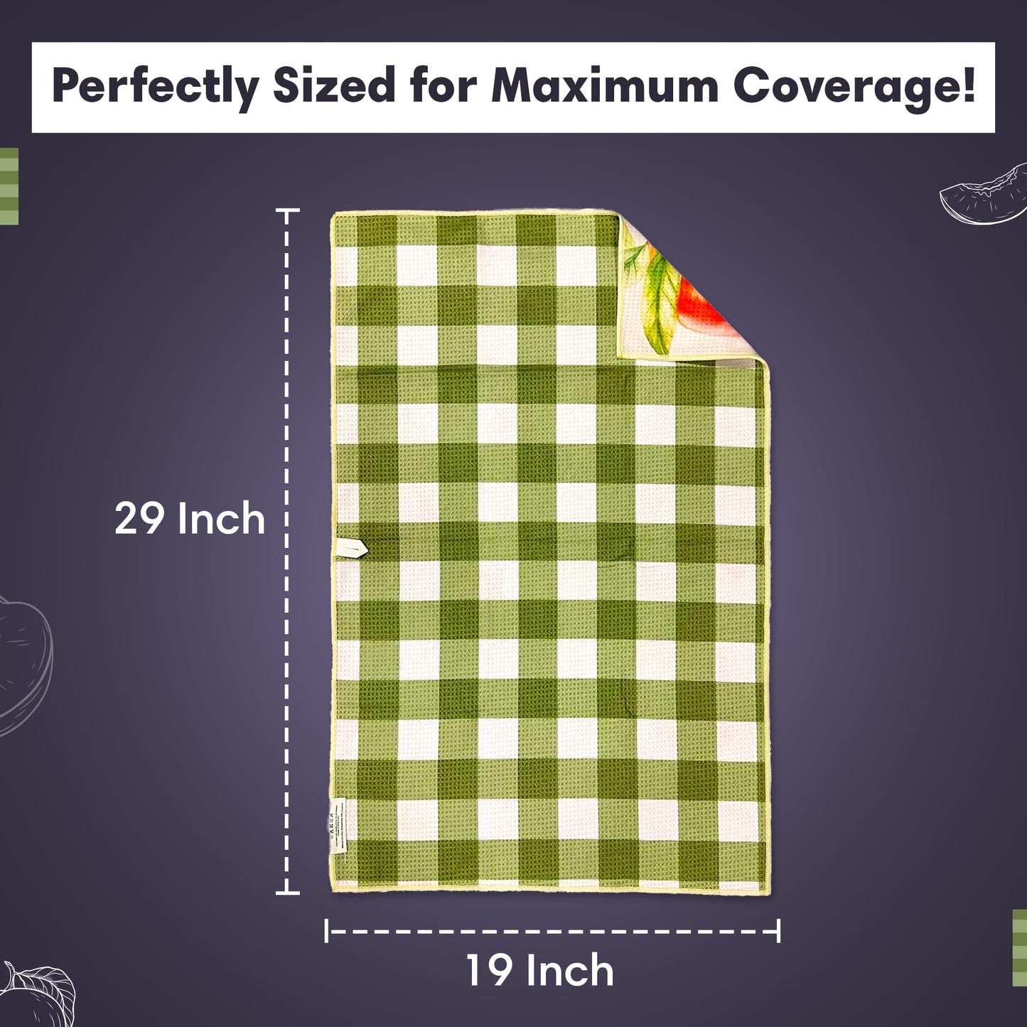 Reversible Microfiber Towel - Ultra Absorbent, Quick-Drying Hand Towels - Modern Design, Scratch-Free, Lint-Free for Kitchen, Bathroom, Car Cleaning…