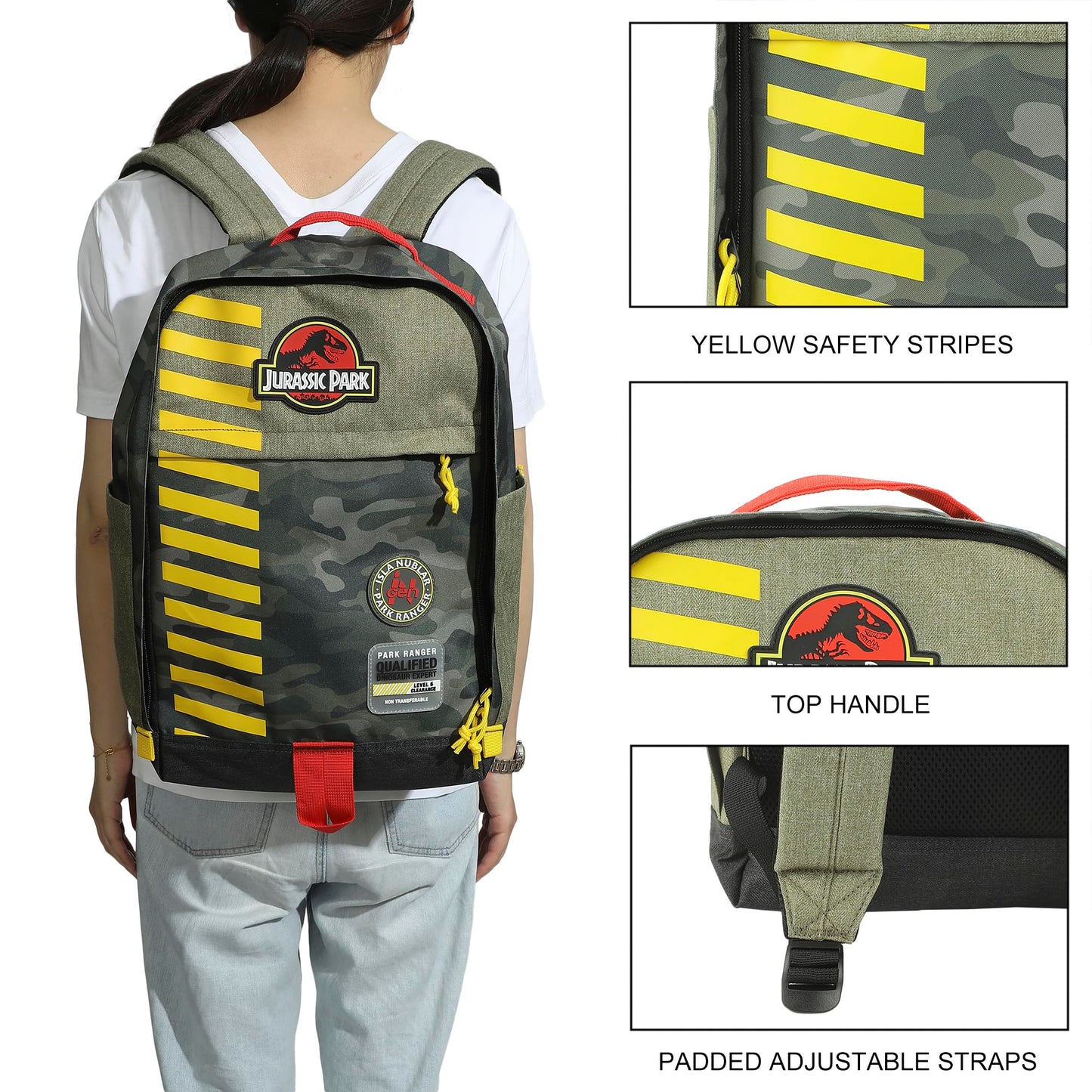 Bioworld Jurassic Park Logo 16" Tan & Camo Backpack