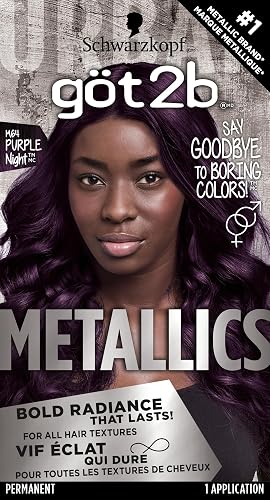 Got2b Metallics Permanent Hair Color, M64 Purple Night Charcoal