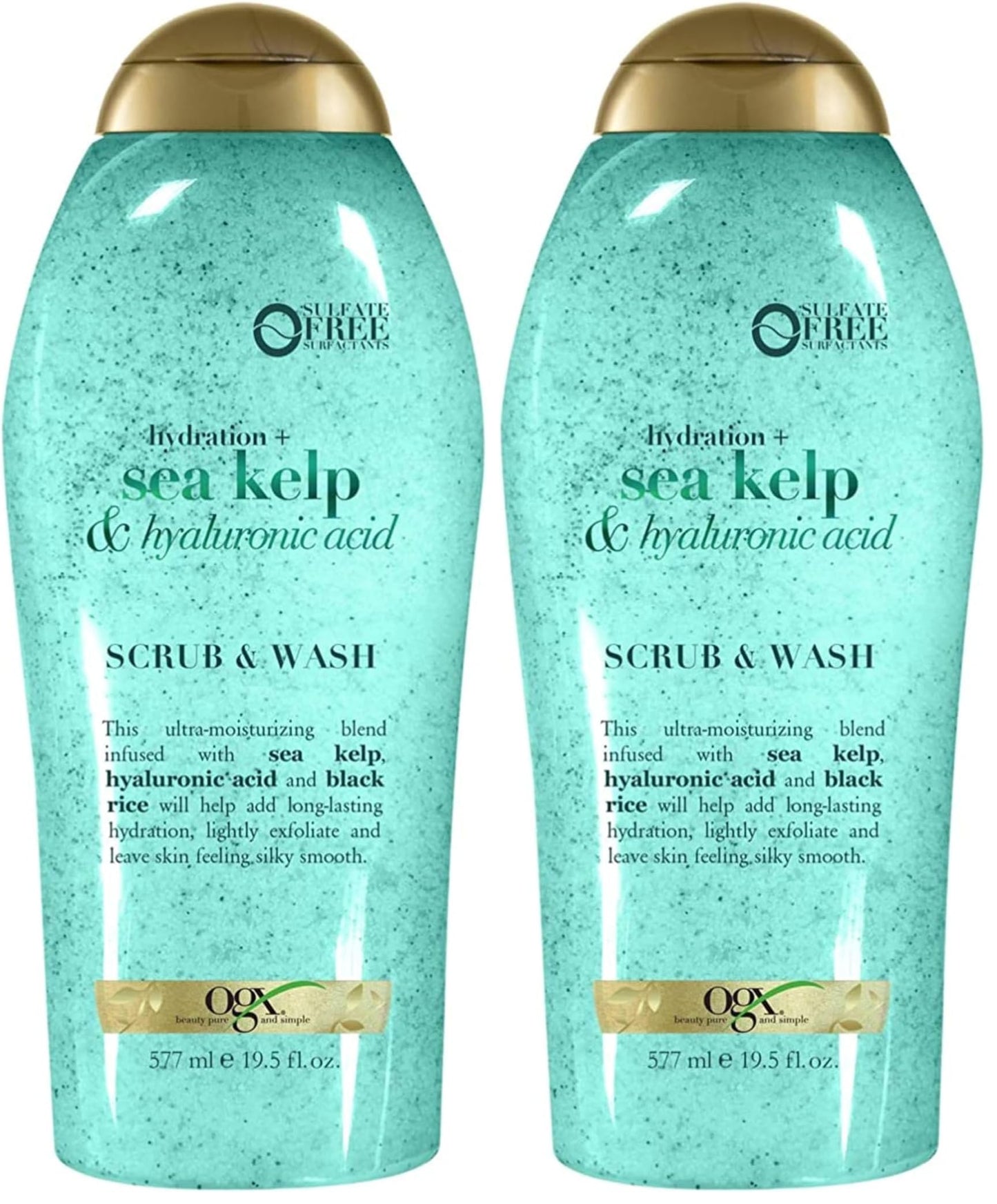 OGX Hydration + Sea Kelp & Hyaluronic Acid Sulfate-Free Lightly Moisturizing Body Scrub with Black Rice, Gentle Exfoliating Daily Body Wash to Soften Beauty and Personal Care OGX Default Title