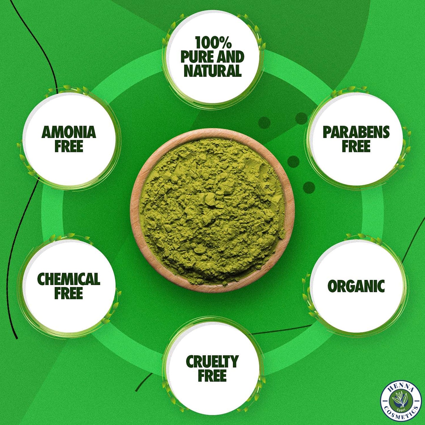 HENNA COSMETICS CYPRI Henna Hair Color, Neutral Henna Powder for Hair Growth 100 Grams, Cassia Obovata Powder, Organic, Dye Free
