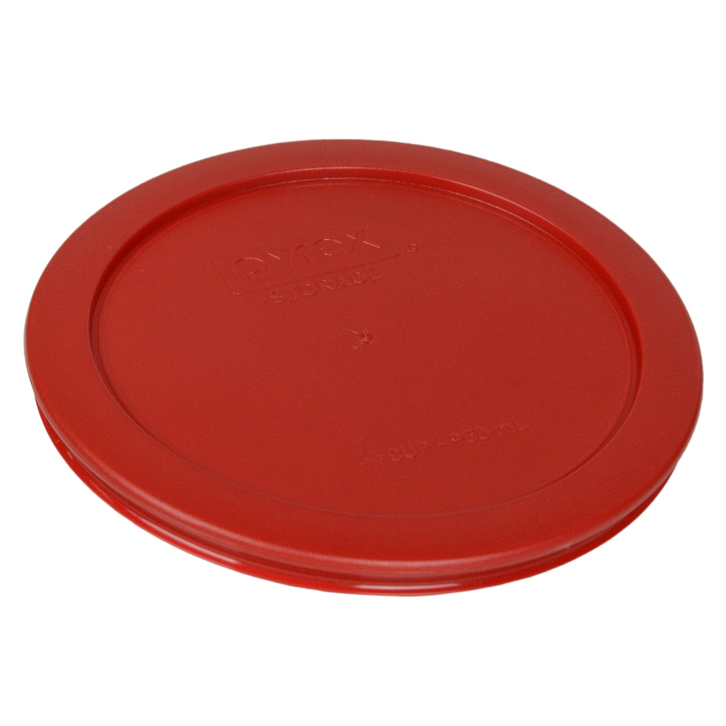 Pyrex 7201-PC 4-Cup Poppy Red Food Storage Replacement Lid (2-Pack) - Made in USA