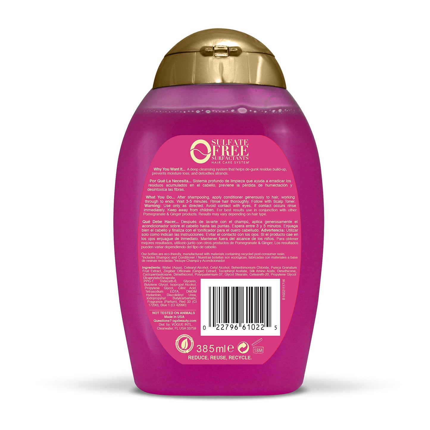 OGX Detoxifying + Ginger Conditioner, Pomegranate, 13 Fl Oz