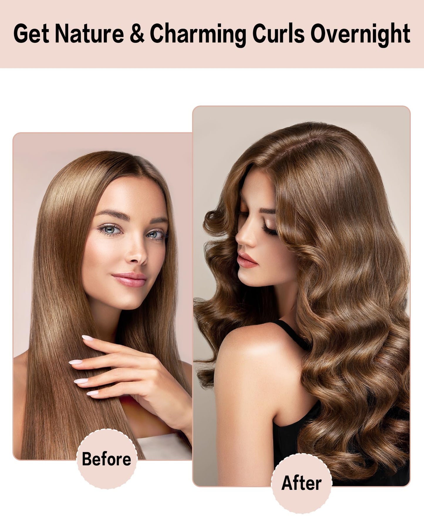 Seritant Heatless Curls Overnight with Satin Head Scarf, Velvet Hair Rollers for Blowout Look, No Heat Curling Rod for Long Thick Hair, Soft Sleep In Beauty and Personal Care Seritant
