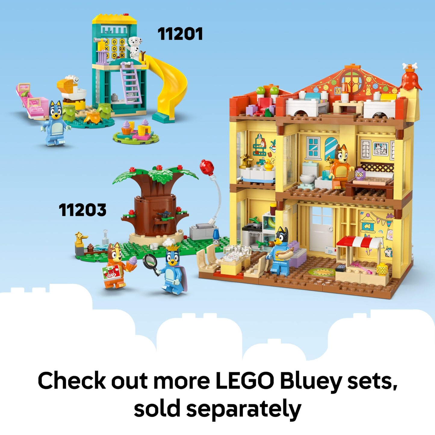 LEGO Bluey Beach & Family Car Trip 11202, Preschool Learning Toy with Bluey, Bingo & Mum Figures, Fun Birthday Gift for Kids Ages 4+