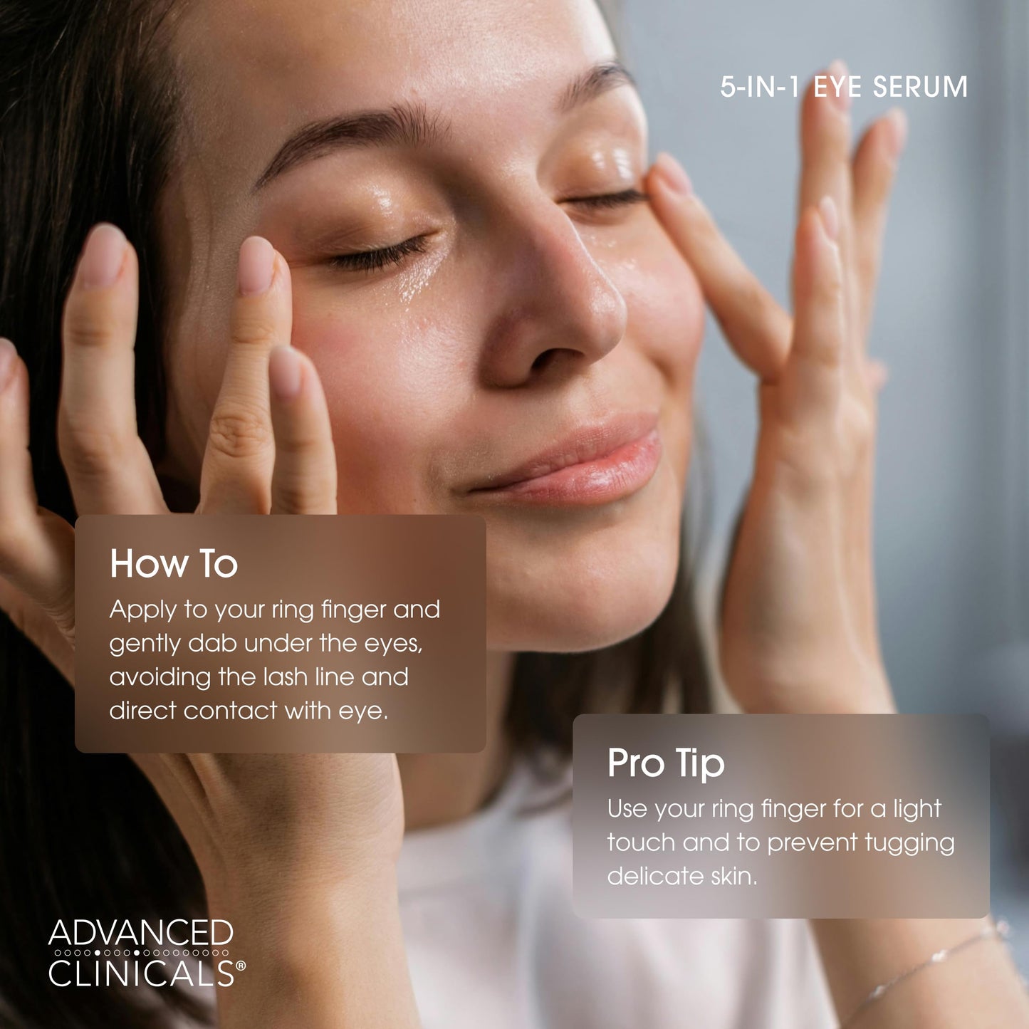 Advanced Clinicals 5-in-1 Eye Serum | Multi-Benefit Visible Anti Aging Under Eye Serum Face Moisturizer Reduces Appearance Of Dark Circles, Puffy
