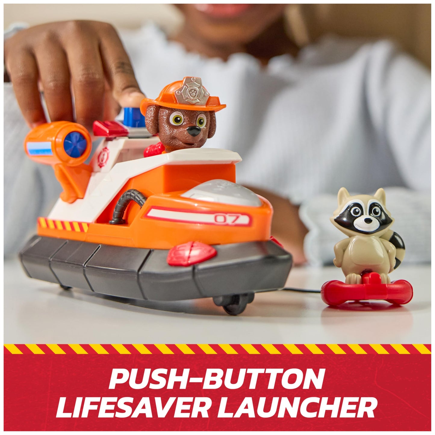 Paw Patrol Fire Rescue: Zuma Rescue Fire Boat with Action Figure, Launching Lifesaver, Raccoon & Toy Boat, Kids Toys for Boys & Girls Ages 3 and Up