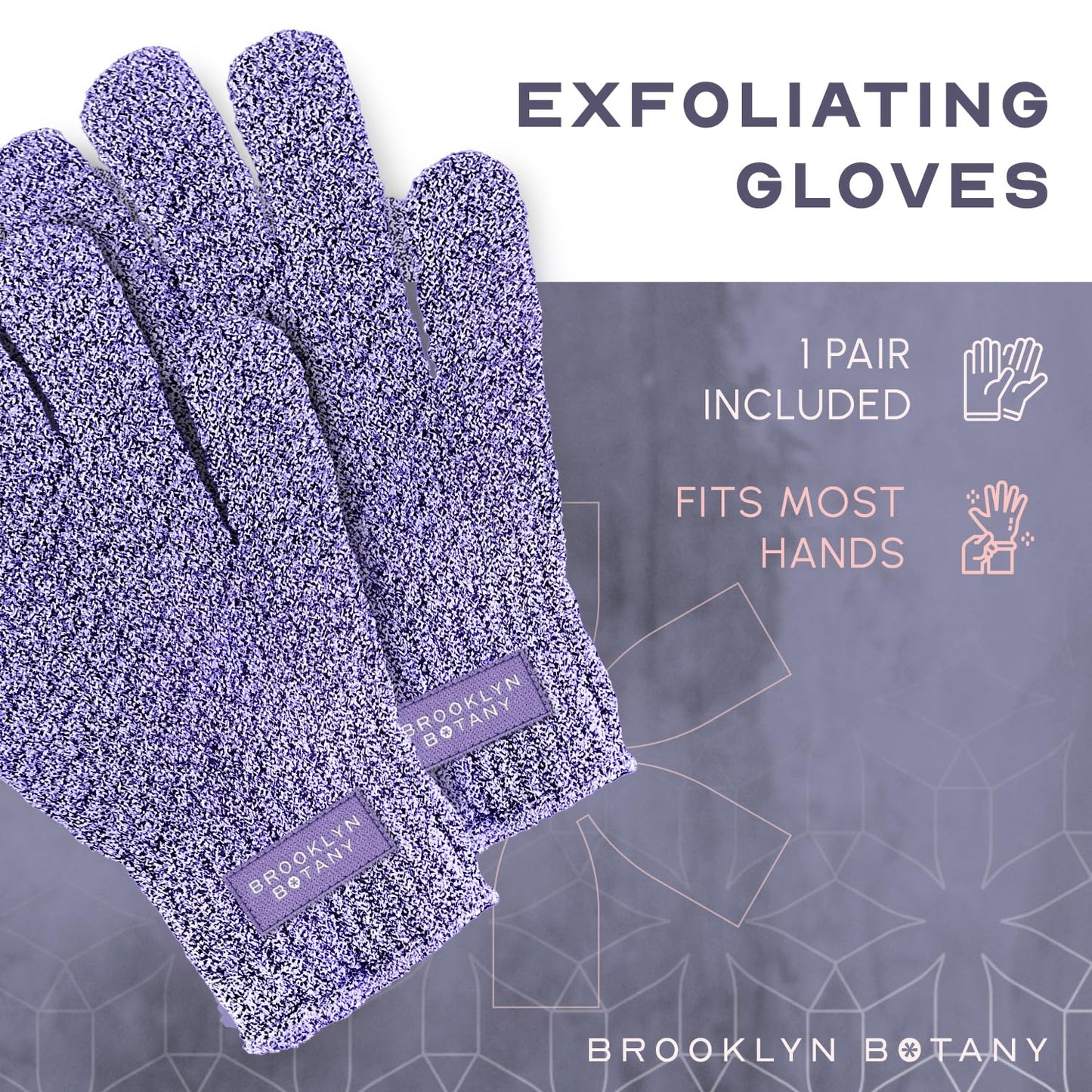 Brooklyn Botany Exfoliating Gloves for Bath and Shower - Heavy Duty Exfoliating Body Scrubber for Massage and Dead Skin Remover for Body - 1 Pair