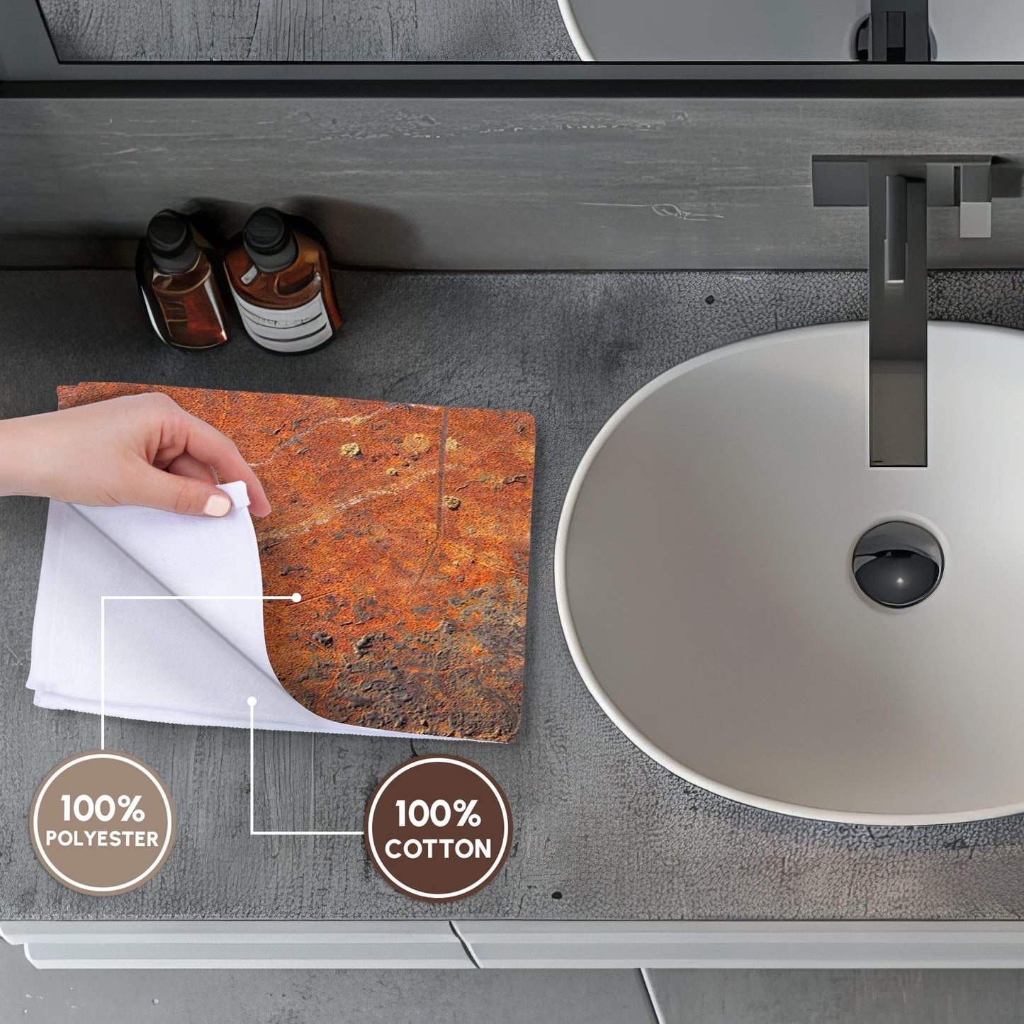 3D Rose TWL_101743_1 Old Rust Towel, 15 x 22