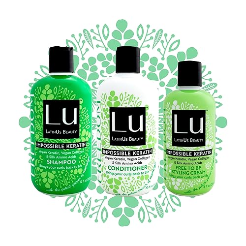 Lu by LatinUs Beauty Freedom Collection | Shampoo, Conditioner & Styling Cream with Impossible Keratin™, Moringa Oil, Cruelty Free, Sulfate Free