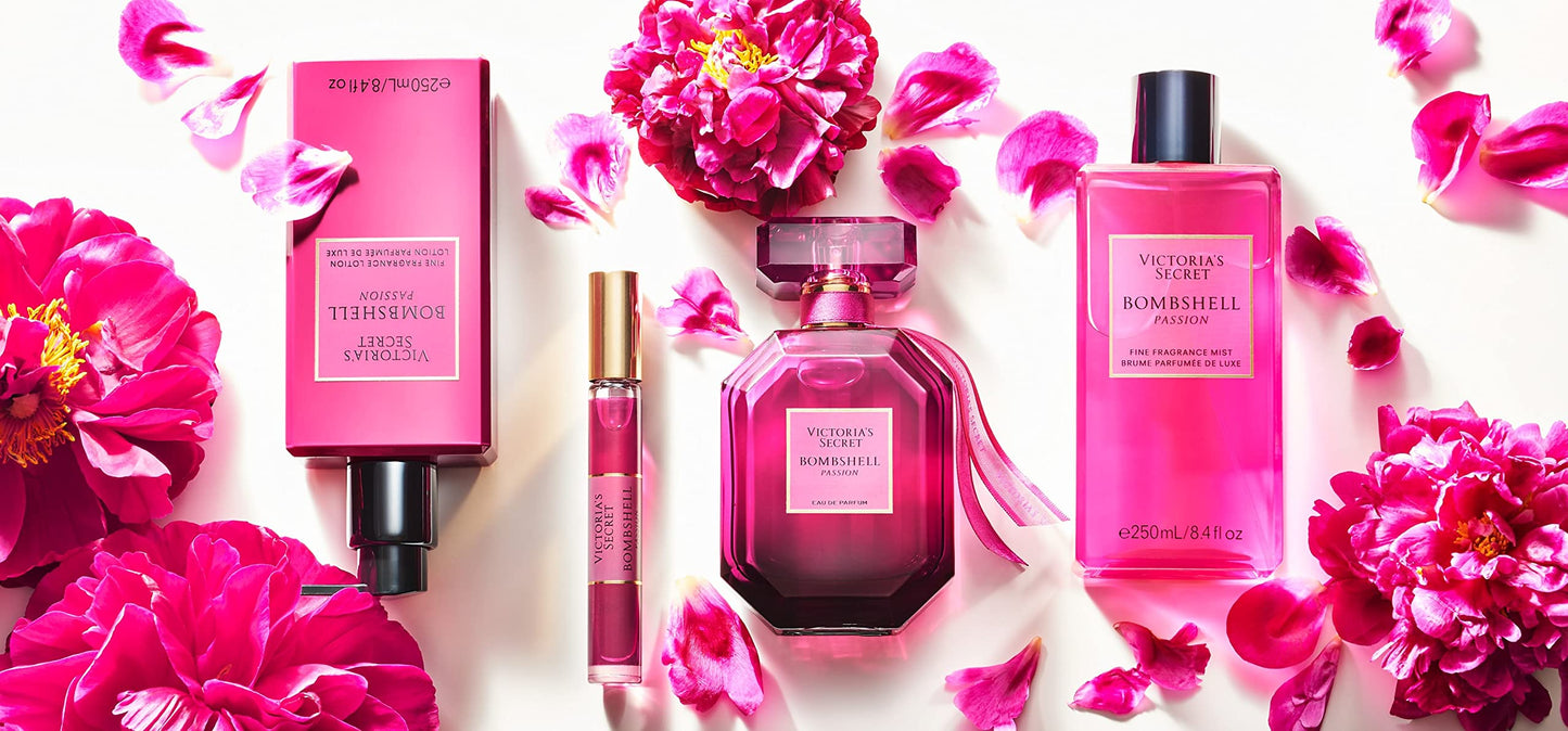 Victoria's Secret Bombshell Passion Eau de Parfum Rollerball, Notes of Sparkling Cassis, Queen Peony & Fuchsia Rose, Travel Size Mini Perfumes for