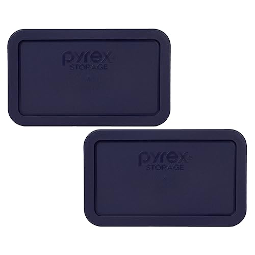 Pyrex 7214-PC 4.8-Cup Blue Food Storage Replacement Lid (2-Pack) - Made in USA