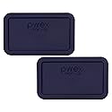 Pyrex 7214-PC 4.8-Cup Blue Food Storage Replacement Lid (2-Pack) - Made in USA