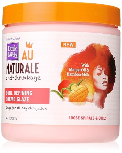 SoftSheen-Carson Dark and Lovely Au Naturale Anti-Shrinkage Curly Hair Products, Curl Defining Creme Glaze, Mango Oil and Bamboo Milk, Defines Loose