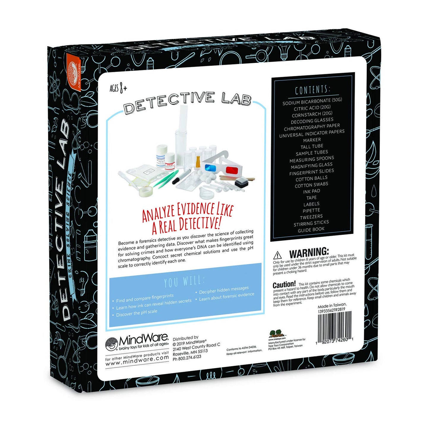 MindWare Science Academy Detective Lab – Forensic Science Kit for Kids Ages 8-12 with 7 Crime Scene & Investigation Experiments