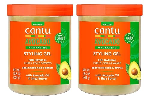 Cantu Avocado Hydrating Styling Gel 18.5 Ounce Jar (Pack of 2)