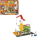 Matchbox Toy Cars & Playset, Action Drivers Epic Construction Yard, 20-in Tall Working Crane & 1:64 Scale Back Hoe & Accessories