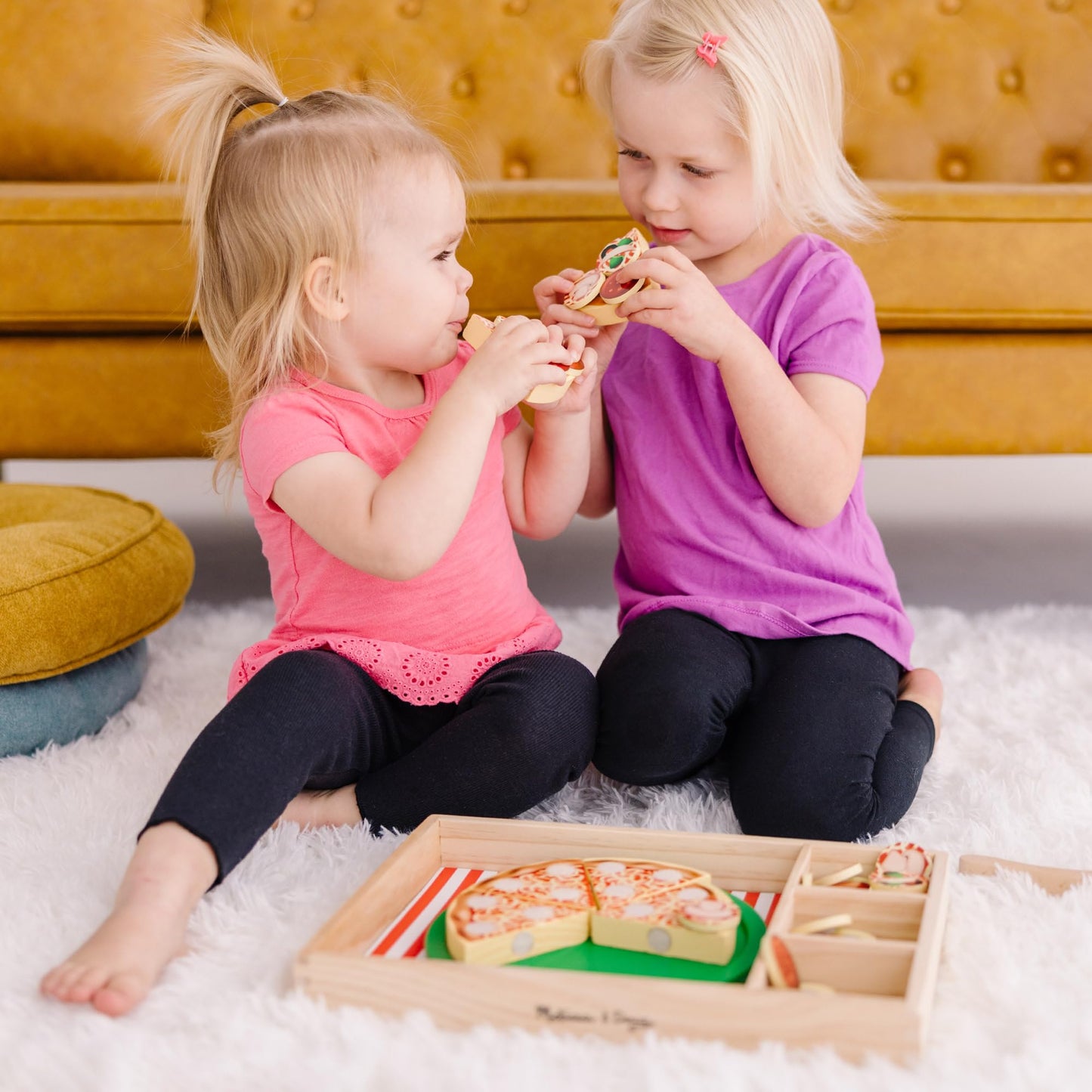 Melissa & Doug Pizza Party Wooden Play Food Set With 54 Toppings