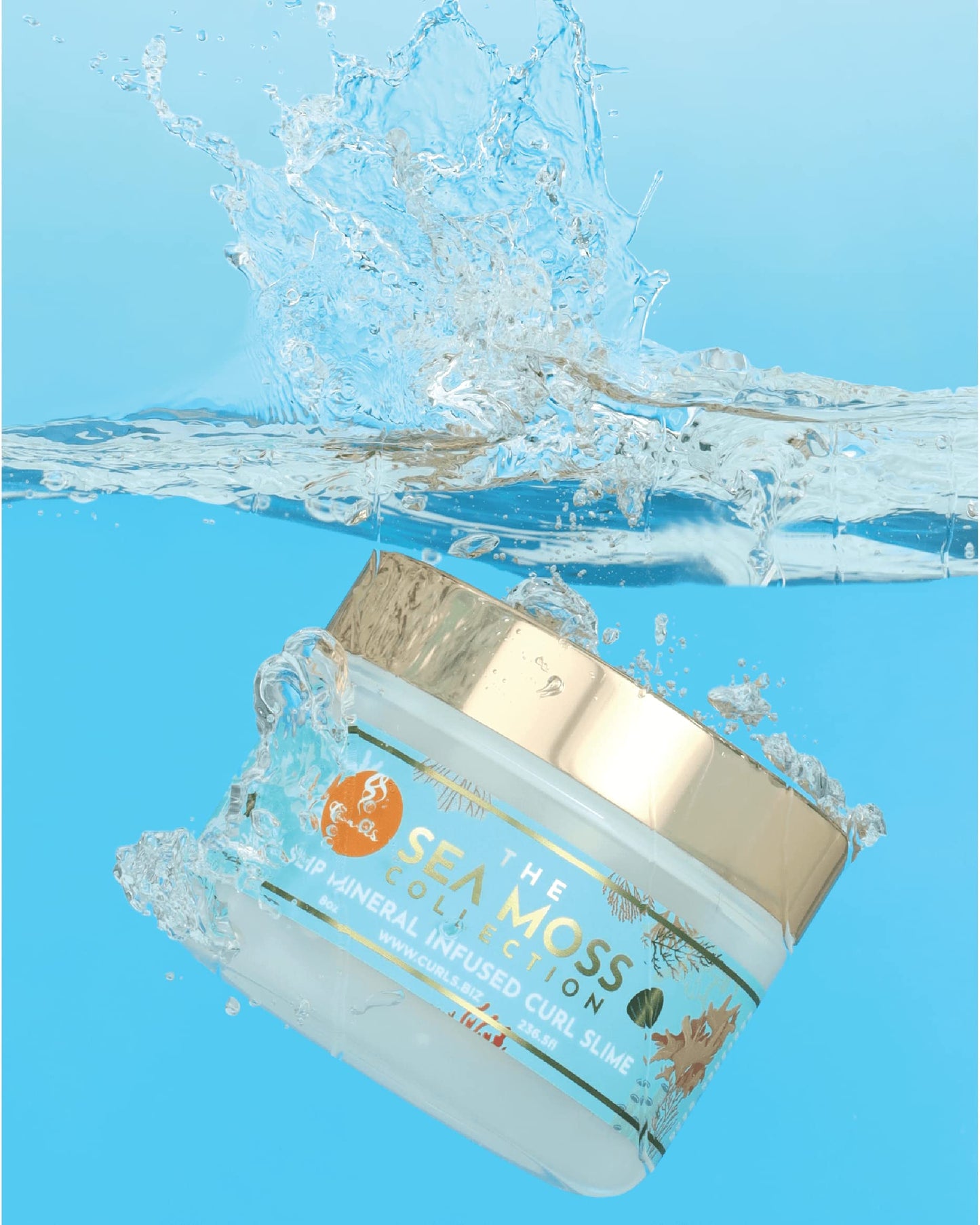 Curls Sea Moss Mineral Infused Slime Hair Jelly - Promotes Healthy Growth, Protects from Styling Damage, Delivers Shiny, Defined, Hydrated Hair - 8oz