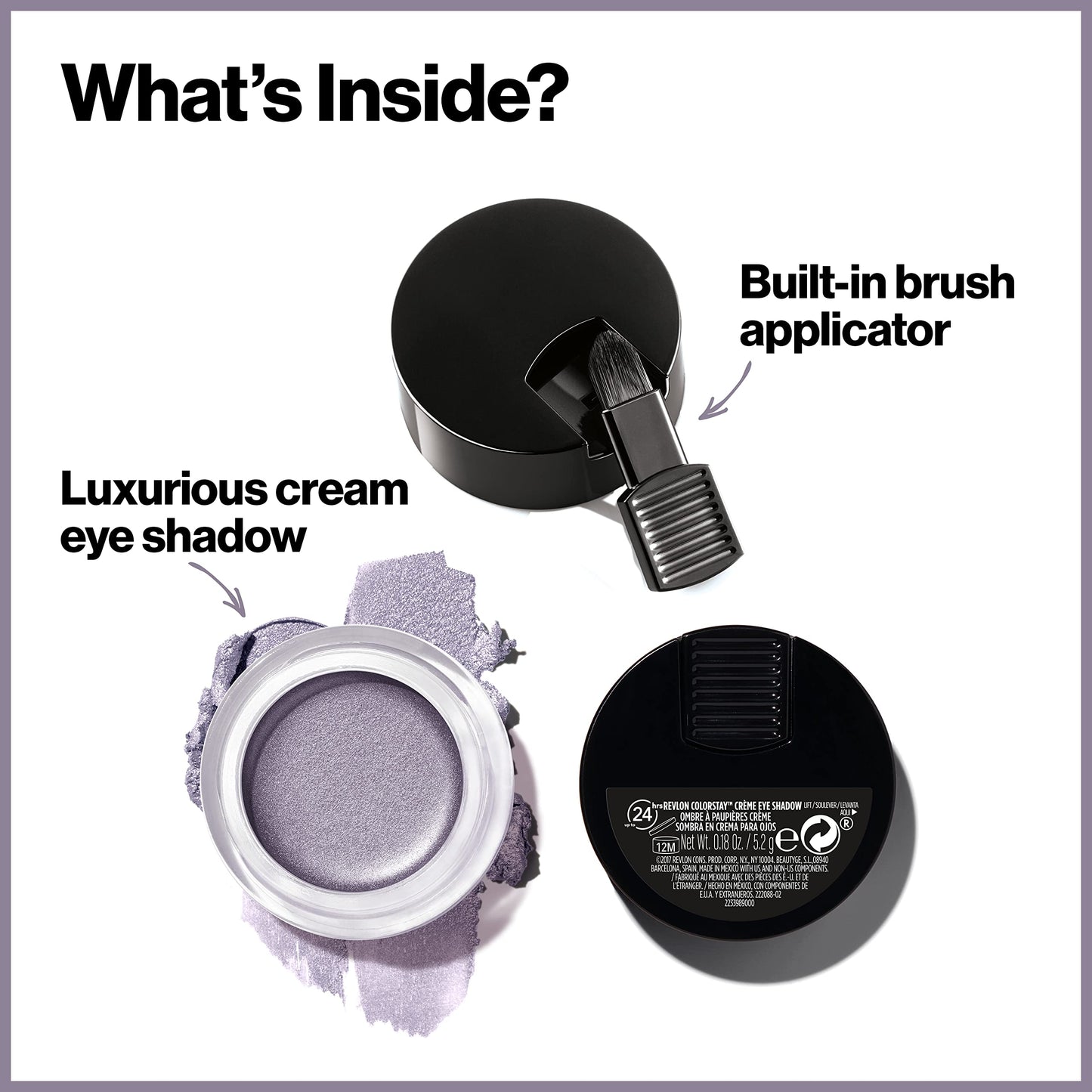 Revlon Crème Eyeshadow, ColorStay 24 Hour Eye Makeup, Highly Pigmented Cream Formula in Blendable Matte & Shimmer Finishes, 720 Chocolate, 0.18 Oz
