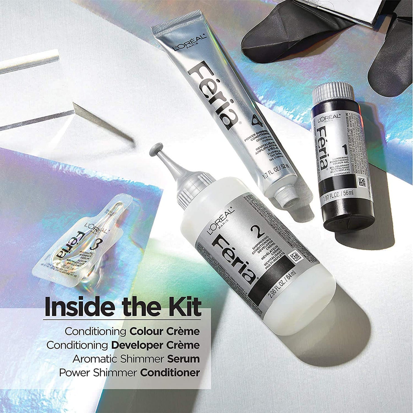 L'Oreal Paris Feria Multi-Faceted Shimmering Permanent Hair Color, 21 Starry Night, Hair Dye Kit, Pack of 2