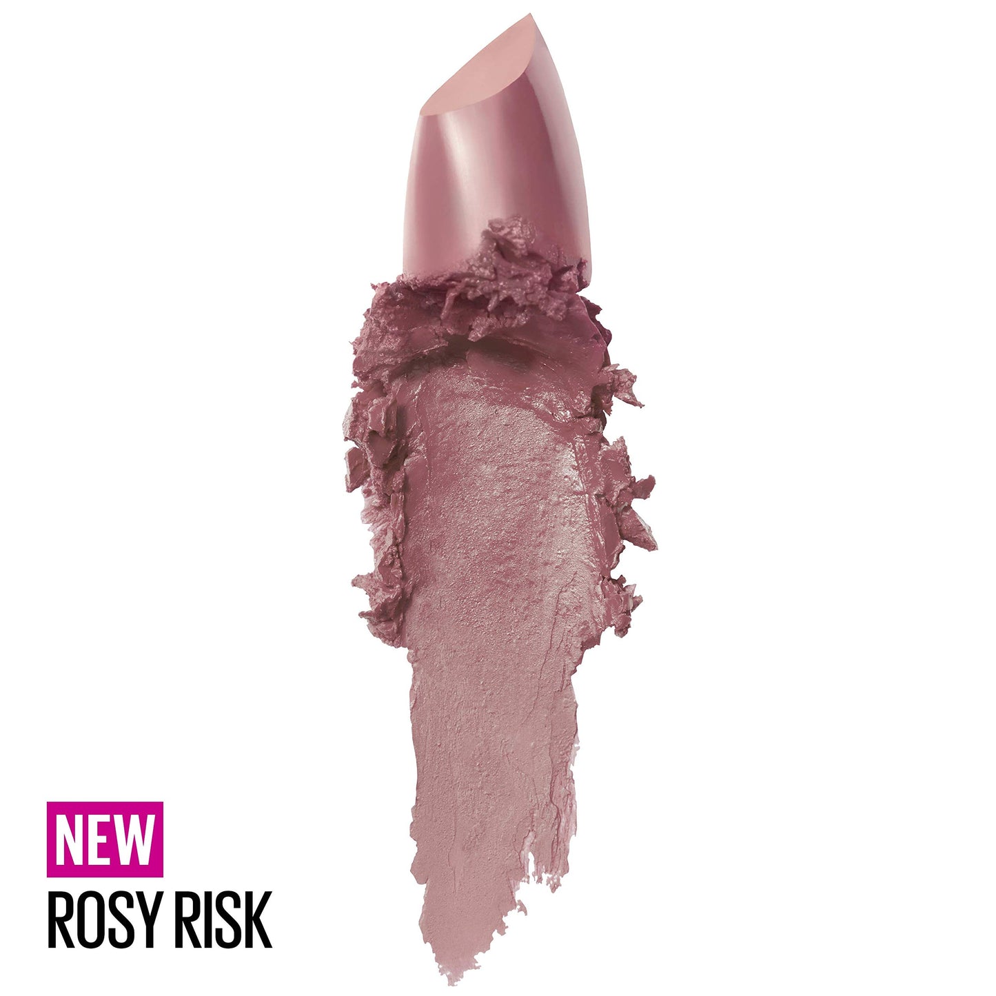 Maybelline Color Sensational Lipstick, Lip Makeup, Cream Finish, Hydrating Lipstick, Nude, Pink, Red, Plum Lip Color, Rosy Risk, 0.15 oz; (Packaging