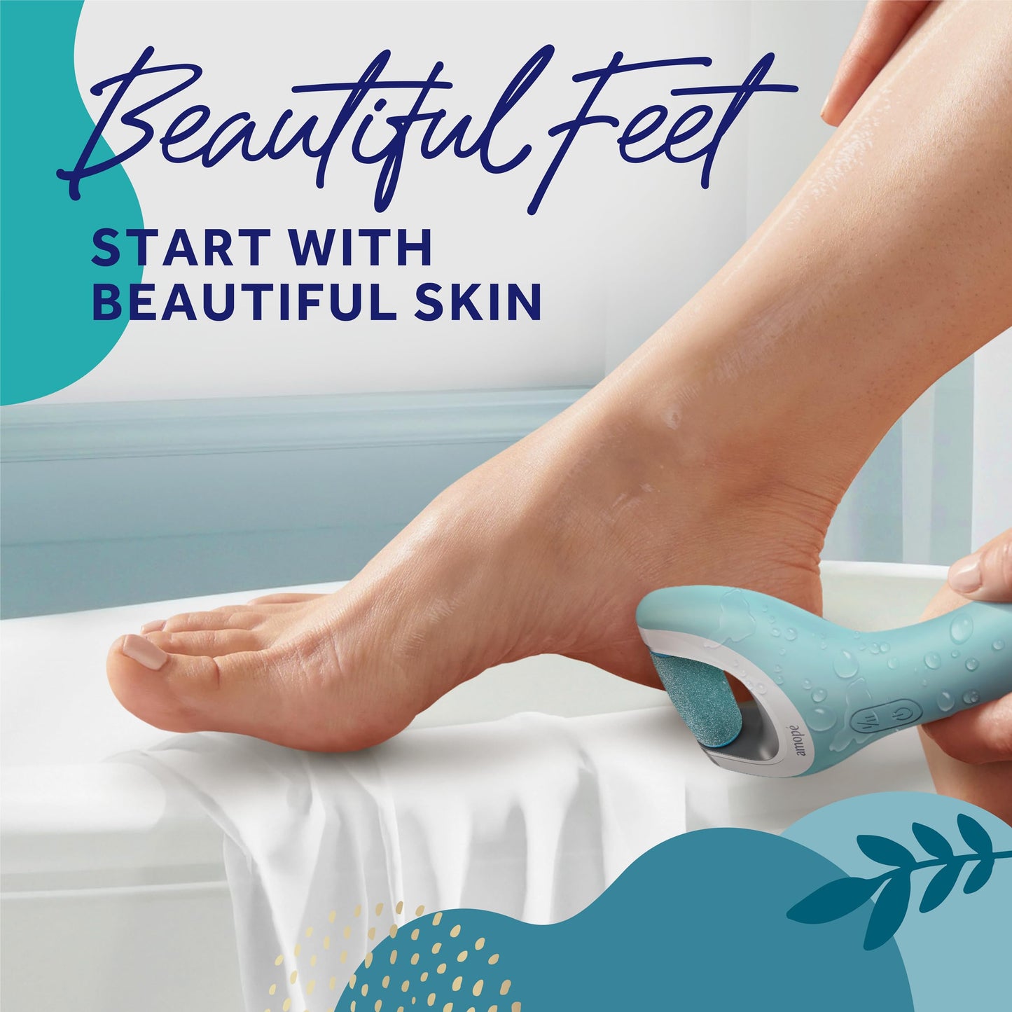 Amope Pedi Perfect Pro Wet & Dry Electric Foot File Callus Remover Kit, Waterproof, Rechargeable, Pedicure Tool for Feet, Removes Hard, Dead Skin