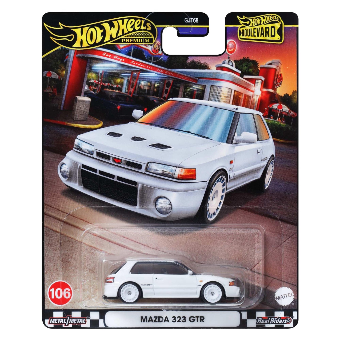 Hot Wheels Boulevard Mazda 323 GTR 1:64 Scale Die-Cast Car, White
