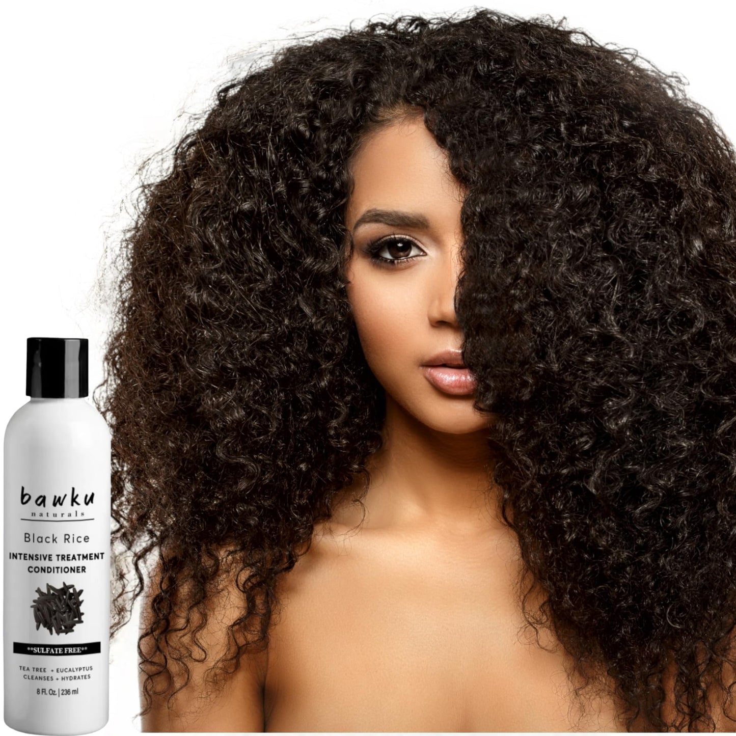 bawku naturals Black Rice Hair And Scalp Shampoo And Conditioner Set With Eucalyptus Tea Tree Castor Oil Amla Strength Growth Formula Repair Damaged