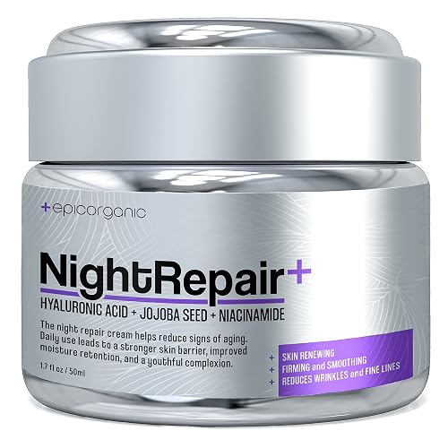 Epic Organic Night Repair | Anti Wrinkle Night Cream for Women | Anti Aging Night Cream with Hyaluronic Acid and Collagen | Night Moisturizer for Face