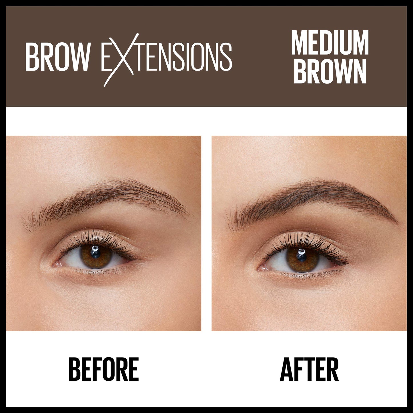 Maybelline Brow Extensions Fiber Pomade Crayon Eyebrow Makeup, Medium Brown, 1 Count