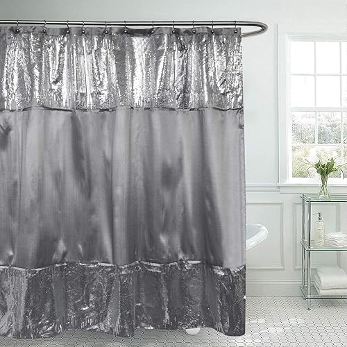 Sweet Home Collection Glamour Sequins Shower Curtain 72" x 72"