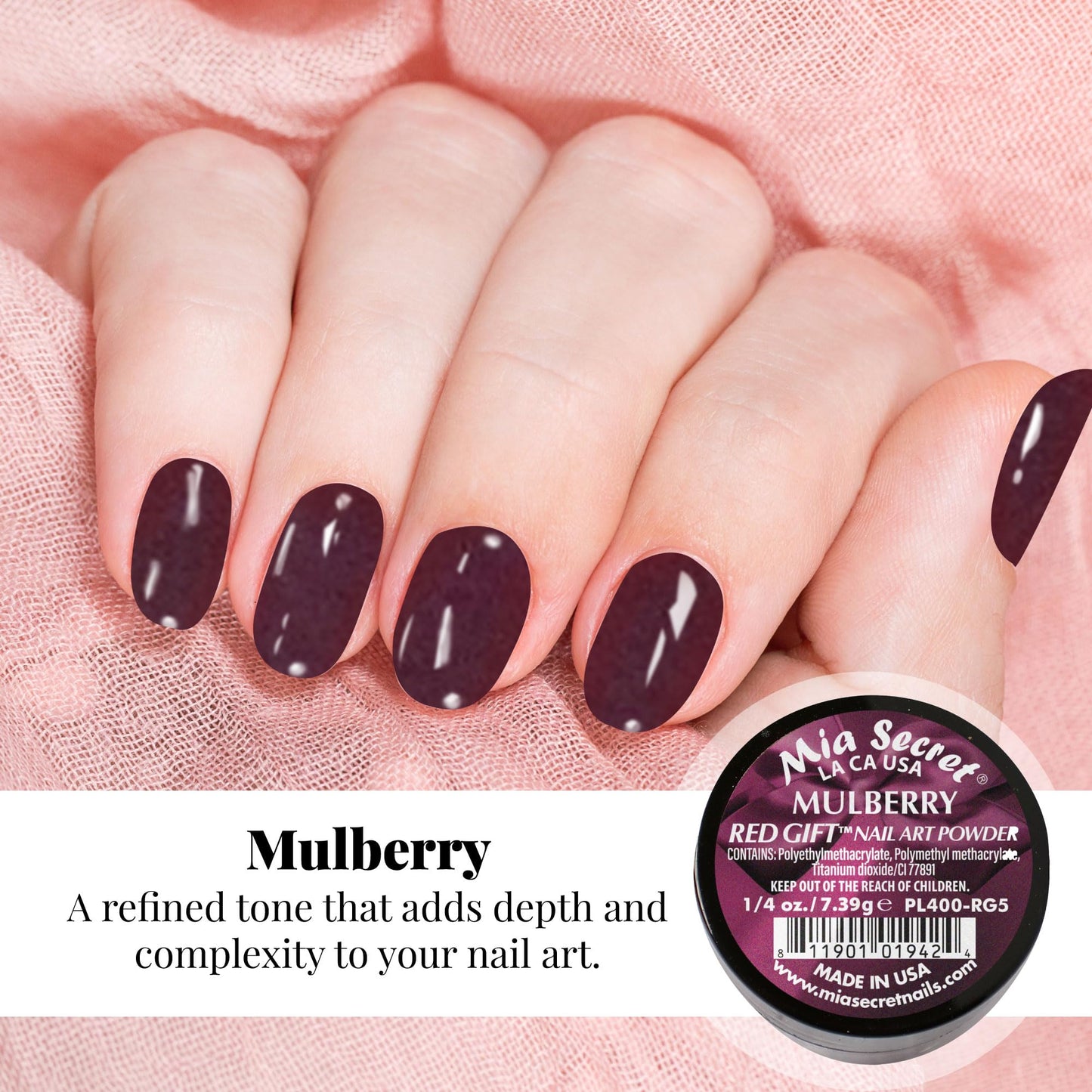 Mia Secret Red Gift Nail Art Powder - 6 Piece Collection - 1/4 Ounce Each
