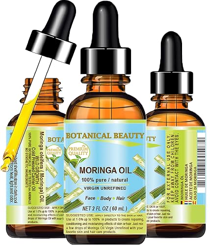 Botanical Beauty MORINGA OIL Moringa oleifera WILD GROWTH Himalayan 100% Pure Natural Undiluted Virgin Unrefined for Face, Skin, Hair, Lip, Nails (2