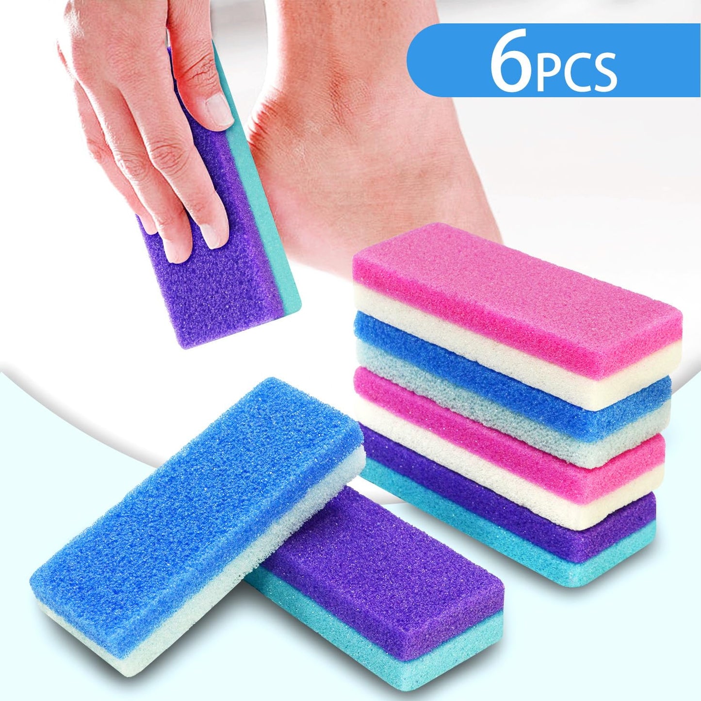 NYQIUGER 6Pcs Professional Pedicure Foot Pumice Stone for Feet Skin Callus Remover and Scrubber for Dead Skins Sided Beauty and Personal Care LEIFIRE