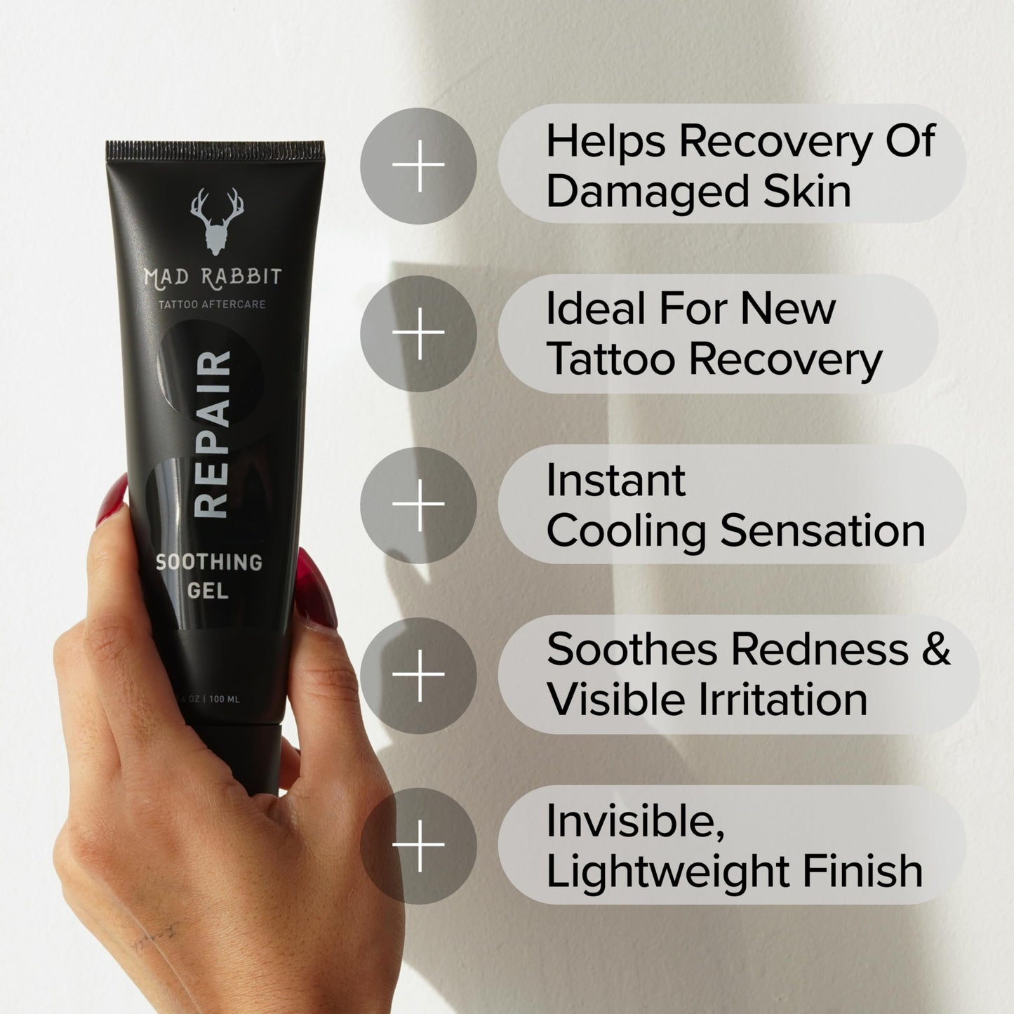 Mad Rabbit Tattoo Aftercare Soothing Gel & Moisturizer As Seen on Shark Tank - Premium Tattoo Supplies for New Tattoo Care, Anti-Itch - Tattoo Care Beauty and Personal Care Mad Rabbit