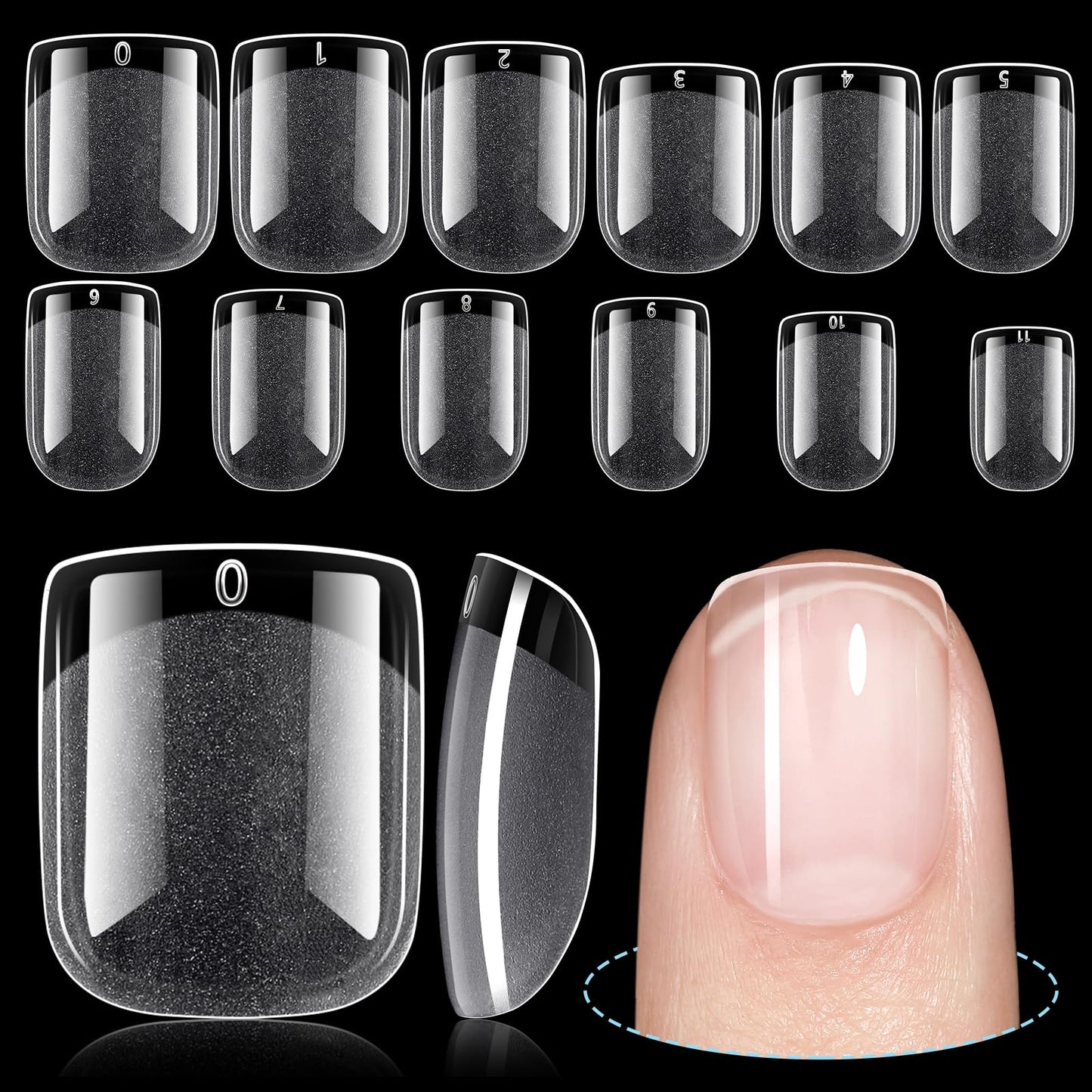 TOMICCA Short Nail Tips Extra Short Square Nail Tips, 192Pcs Fake Nails 12 Sizes Acrylic Clear Nails for Beginner and Professional DIY Gel Nails Salon Beauty and Personal Care TOMICCA Default Title