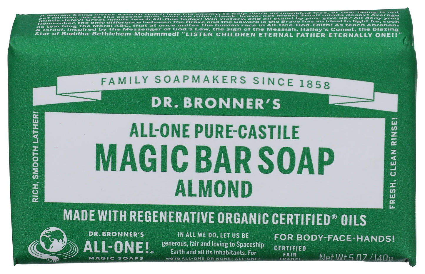 Dr. Bronners Almond Castile Bar Soap, 5 OZ