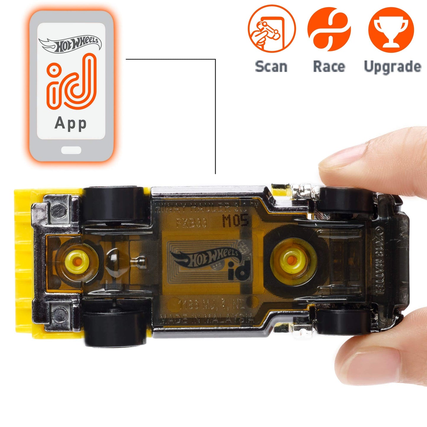 Hot Wheels id Vehicle HiWay Hauler 3.0 with Embedded NFC Chip, Uniquely Identifiable, 1:64 Scale, for Kids Ages 8 Years and Older