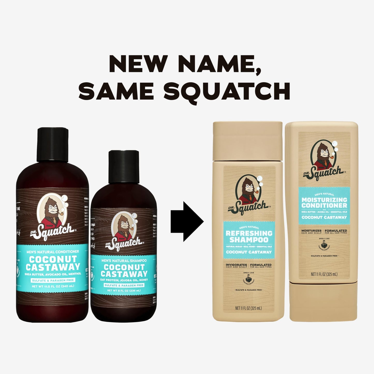Dr. Squatch Men's Natural Shampoo and Conditioner Set - Sulfate & Paraben Free Natural Shampoo and Conditioner for Men - Scalp Nourishing Formula